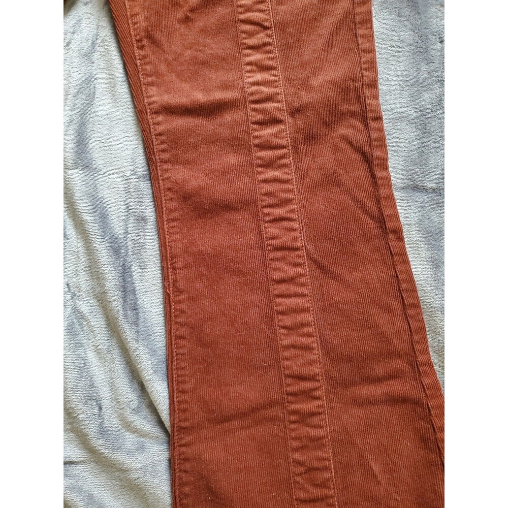 AG The Quinne High Rise Paneled Cropped Flair Jeans Size 27 Rich Crimson Raw Hem - Picture 7 of 16